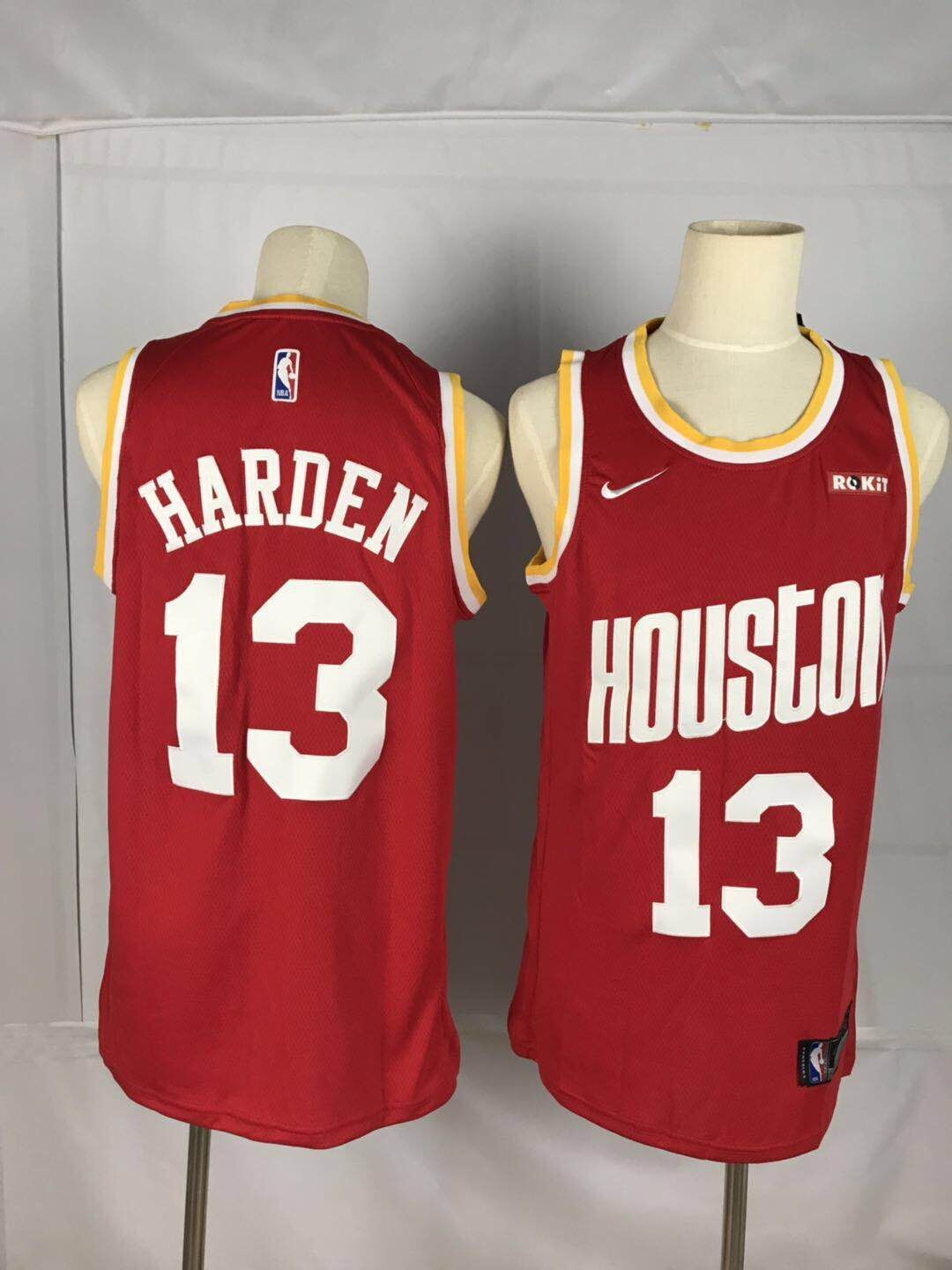 Men Houston Rockets #13 Harden Red NBA Nike Jerseys